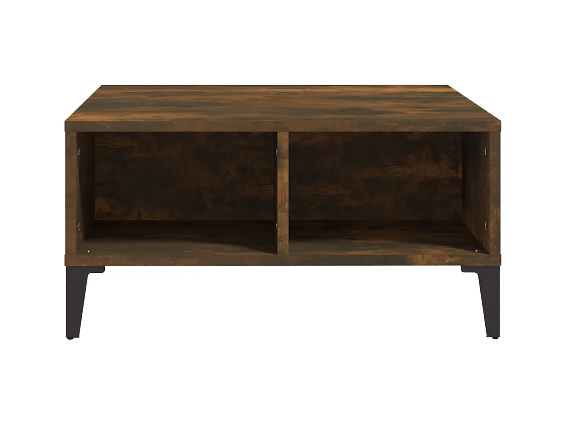 Table basse chêne fumé 60x60x30 cm bois d'ingénierie