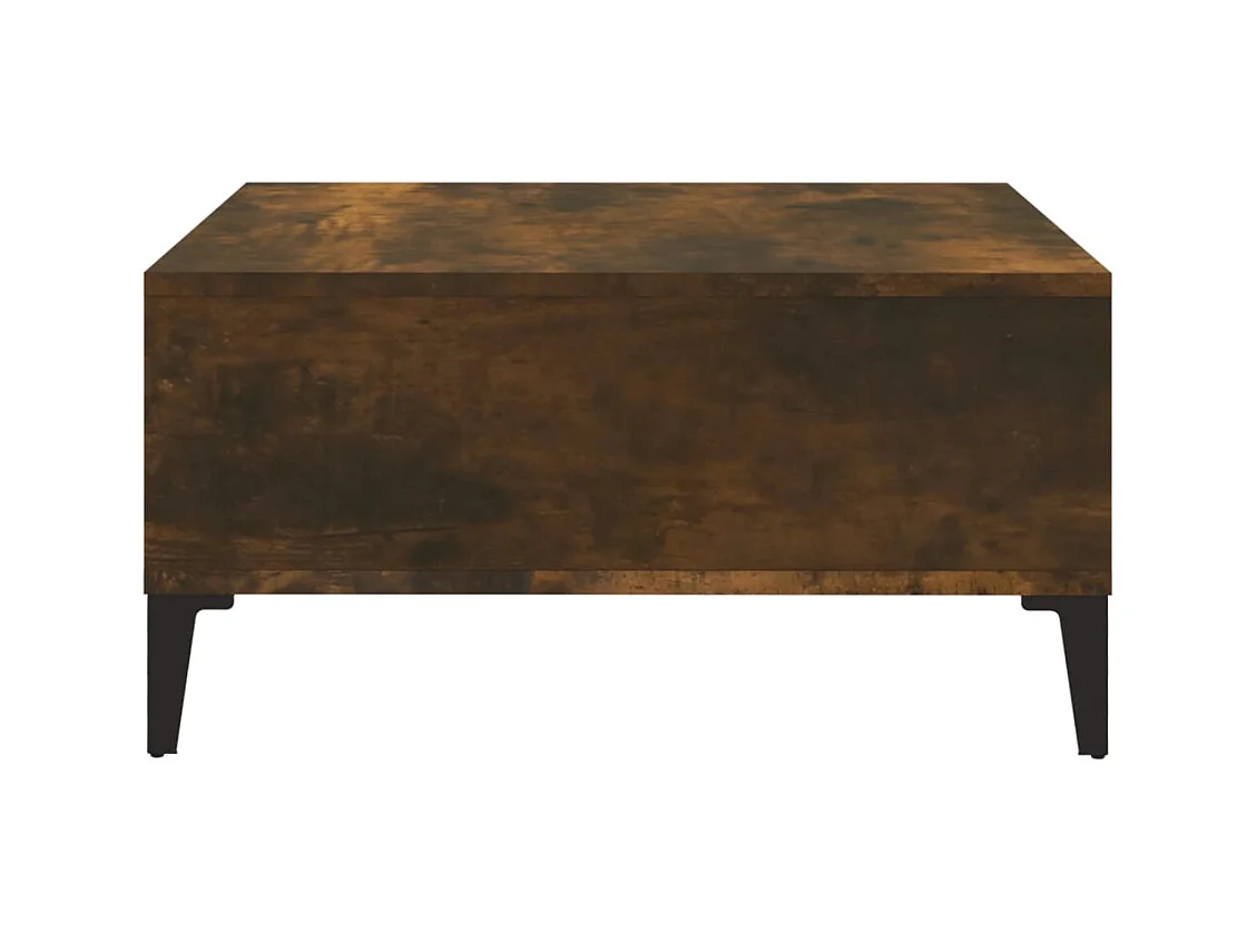 Table basse chêne fumé 60x60x30 cm bois d'ingénierie