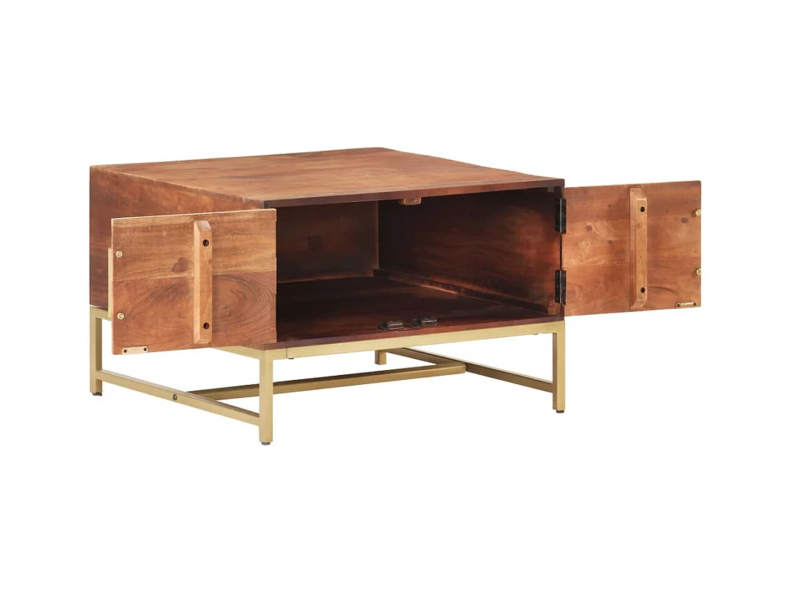 Honigbrauner Couchtisch 67 x 67 x 45 cm Massivholz Akazie