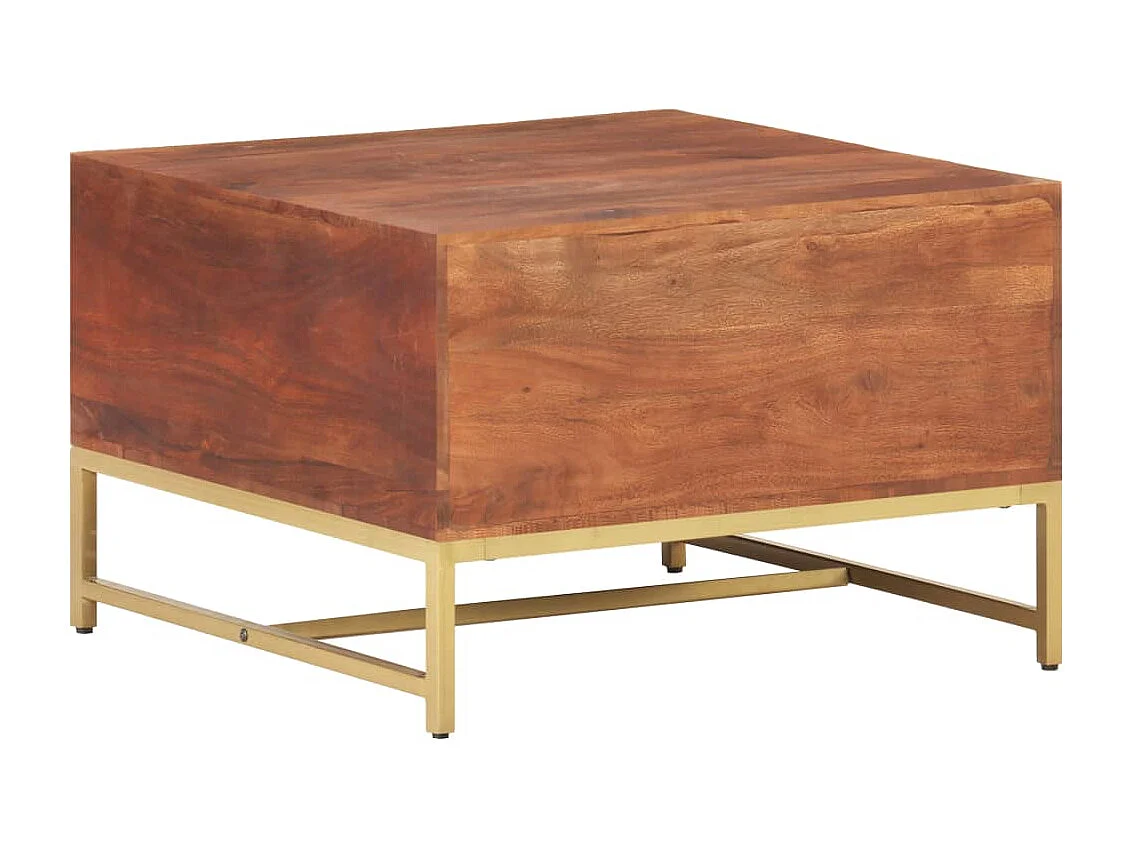 Table basse Marron miel 67x67x45 cm Bois solide d'acacia