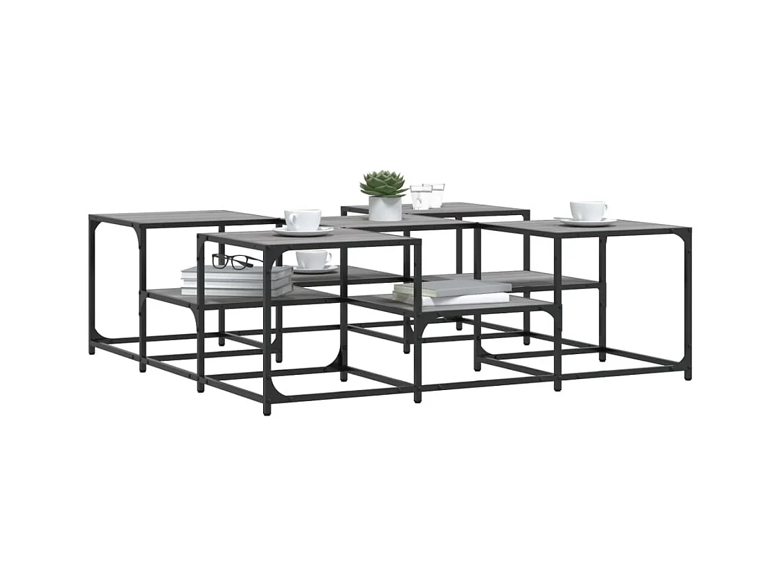 Mesa de centro Sonoma gris 121x121x40 cm madera de ingeniería