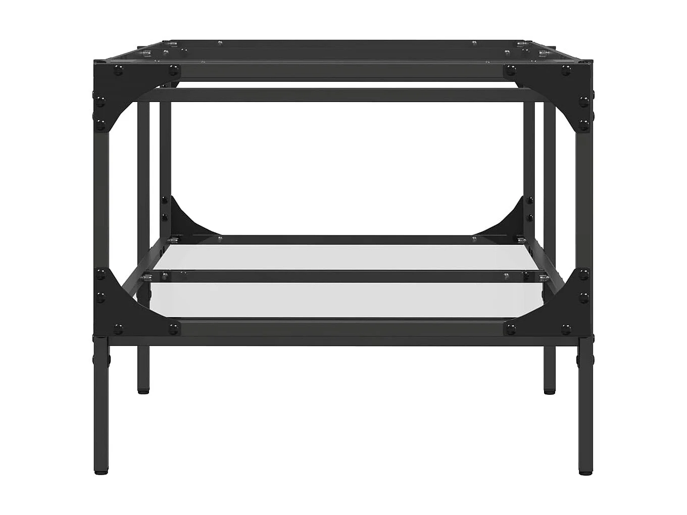 Mesa de centro con tapa de cristal transparente 98,5x50x45cm acero