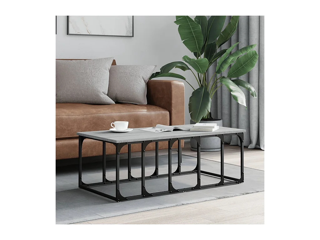 Table basse sonoma gris 100x50x35,5 cm bois d'ingénierie