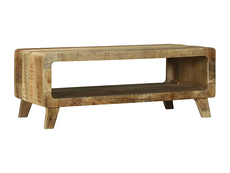 Table Basse 90x50x35 cm Bois de manguier massif rugueux