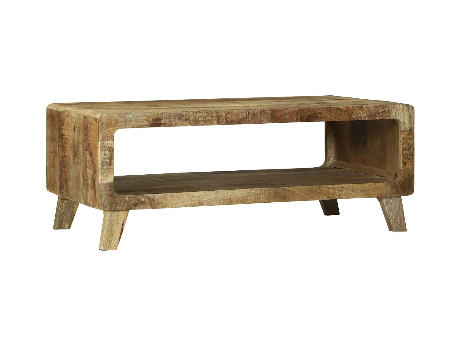 Table Basse 90x50x35 cm Bois de manguier massif rugueux
