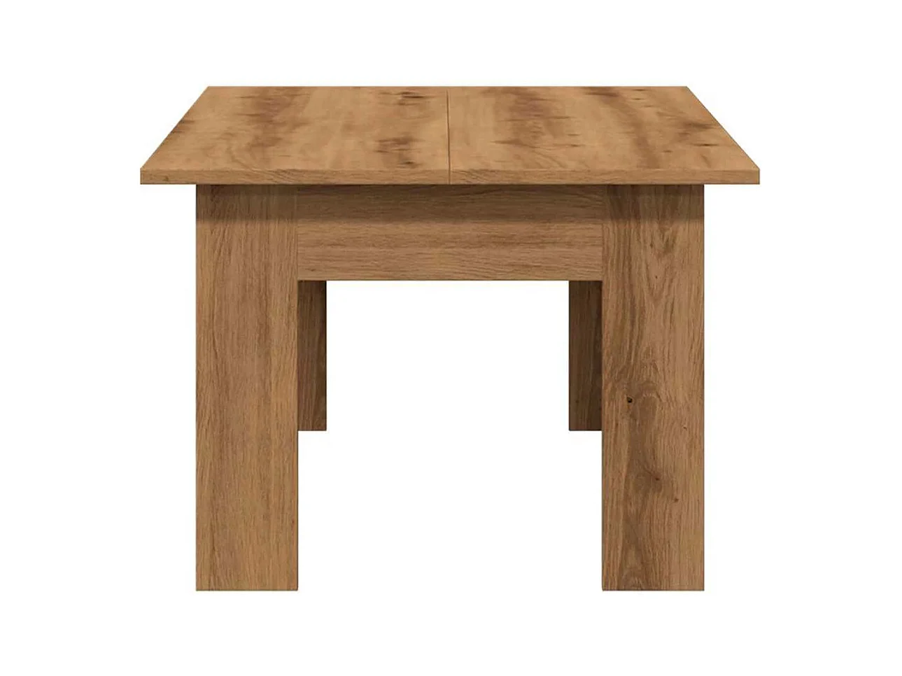 Table basse chêne artisanal 100x60x42 cm bois d'ingénierie