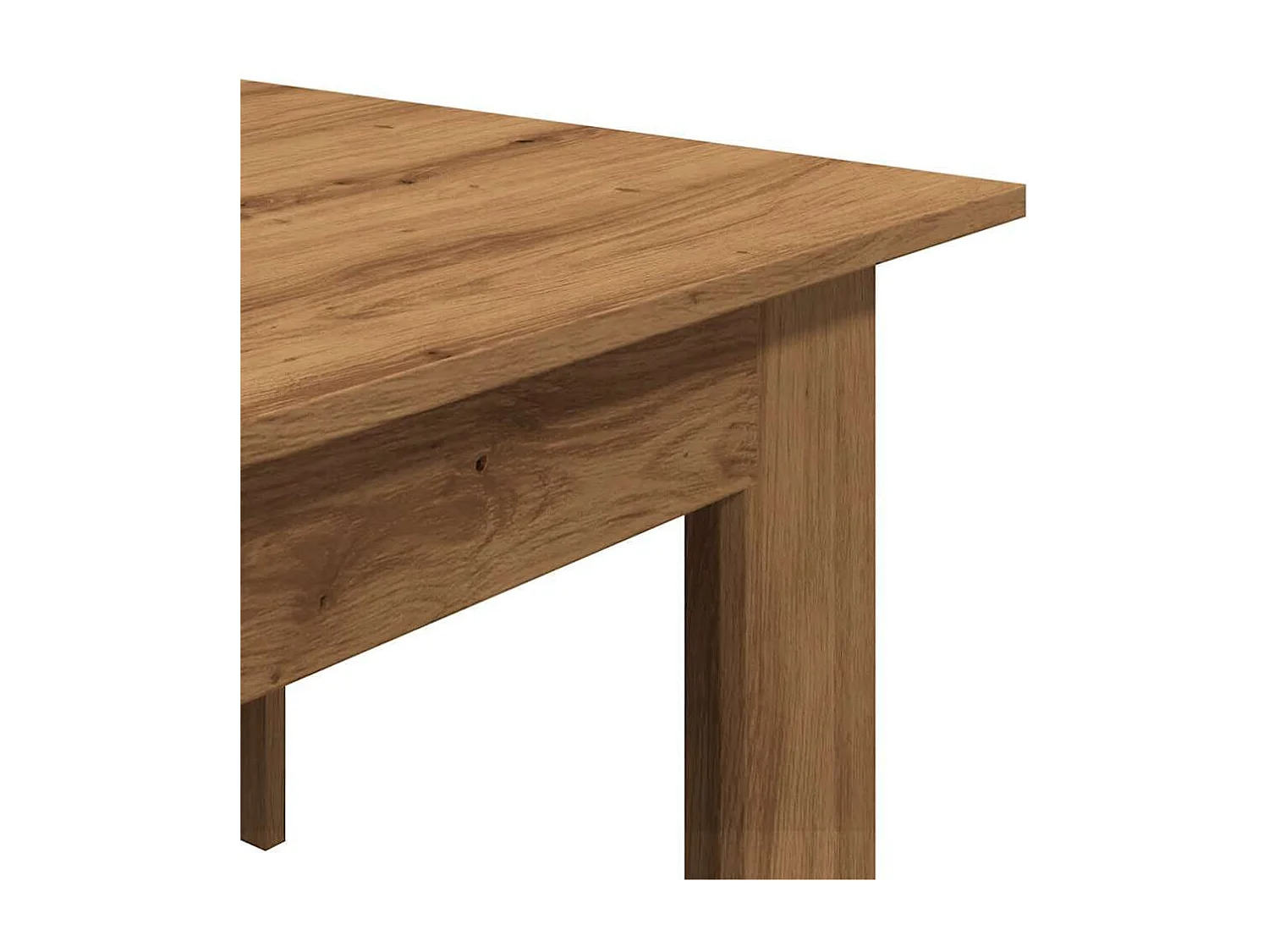 Table basse chêne artisanal 100x60x42 cm bois d'ingénierie