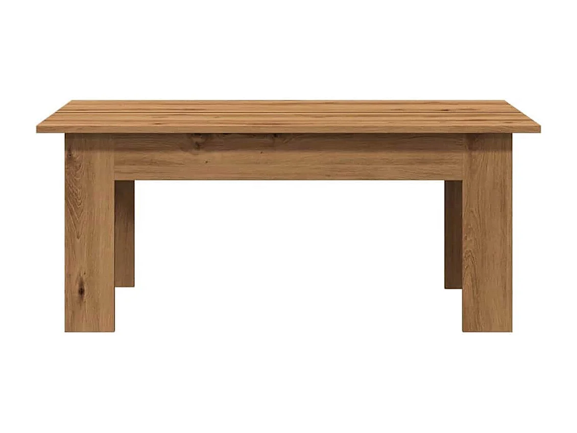 Mesa de centro de roble artesanal 100x60x42 cm madera de ingeniería