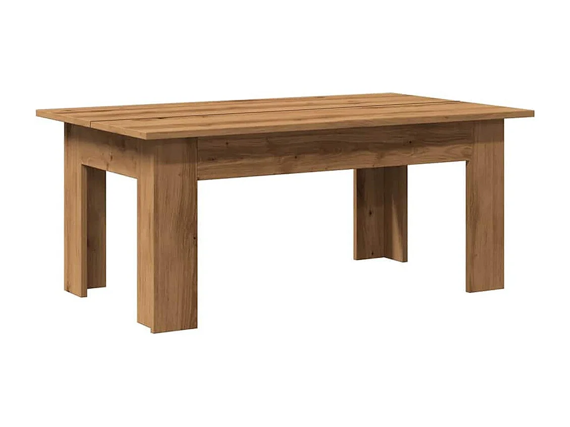 Mesa de centro de roble artesanal 100x60x42 cm madera de ingeniería