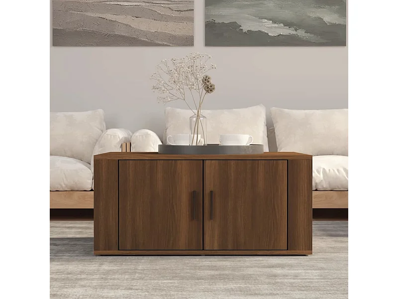 Tavolino da caffè Rovere marrone 80x50x36 cm Legno ingegnerizzato