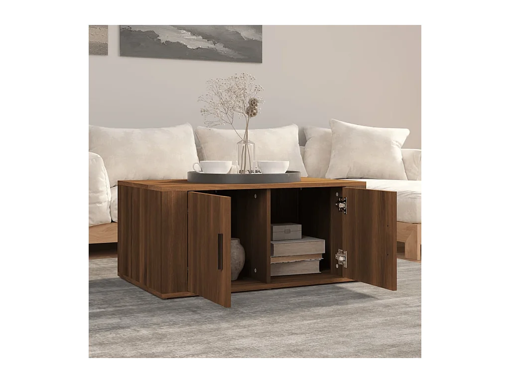 Table basse Chêne marron 80x50x36 cm Bois d'ingénierie