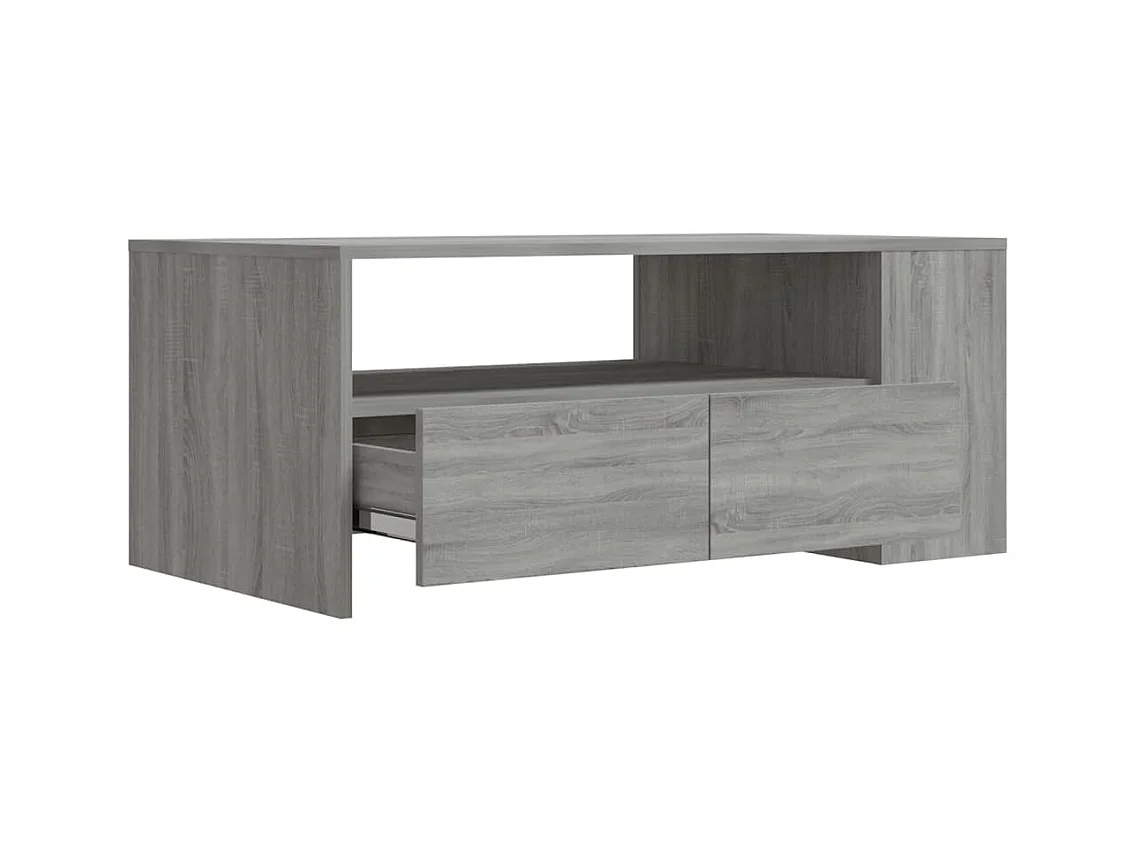 Sonoma salontafel grijs 102x55x42 cm bewerkt hout