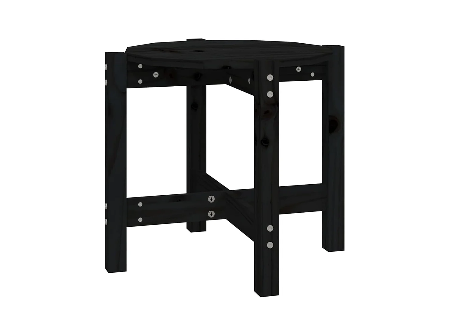 Table basse Noir Ø 52,5x45 cm Bois massif de pin