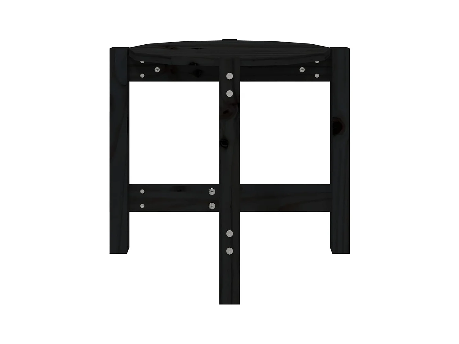 Table basse Noir Ø 52,5x45 cm Bois massif de pin