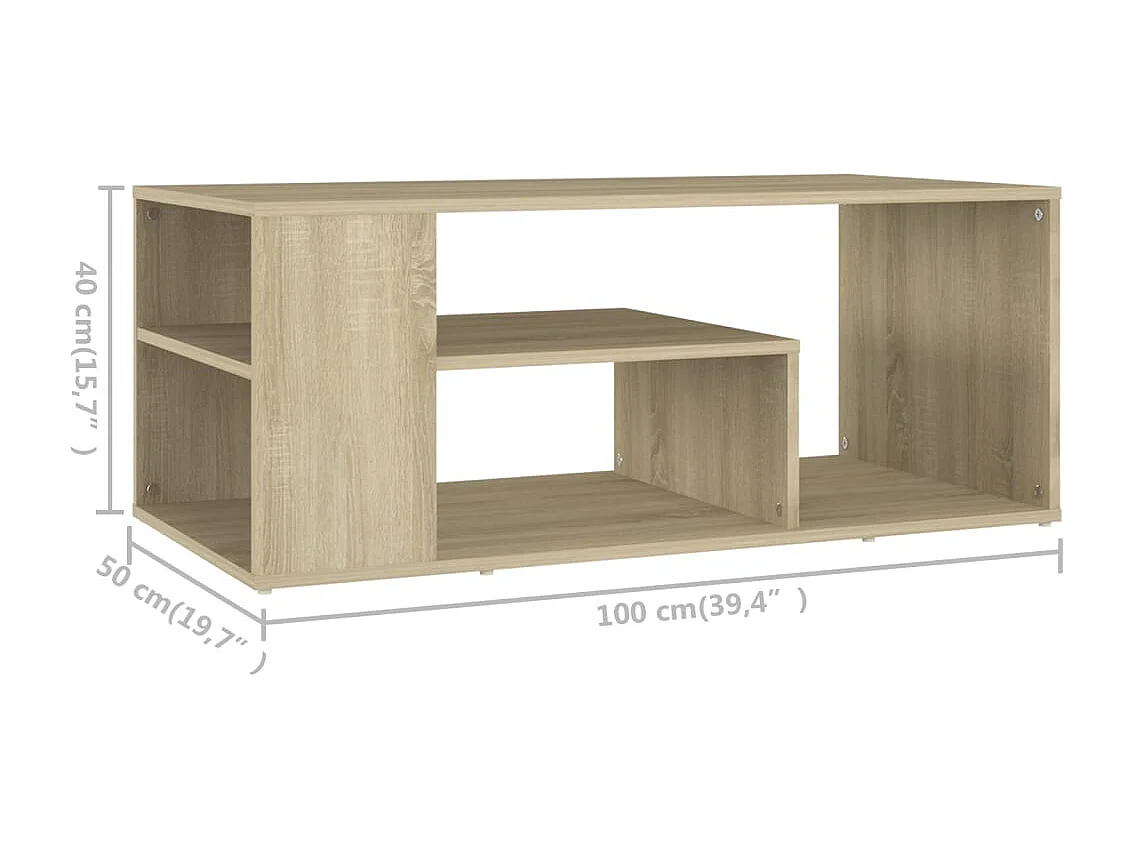Sonoma eiken salontafel 100x50x40 cm bewerkt hout