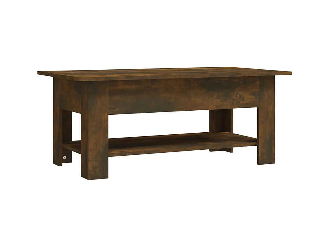 Tavolino da caffè in rovere affumicato 102x55x42 cm in legno ingegnerizzato