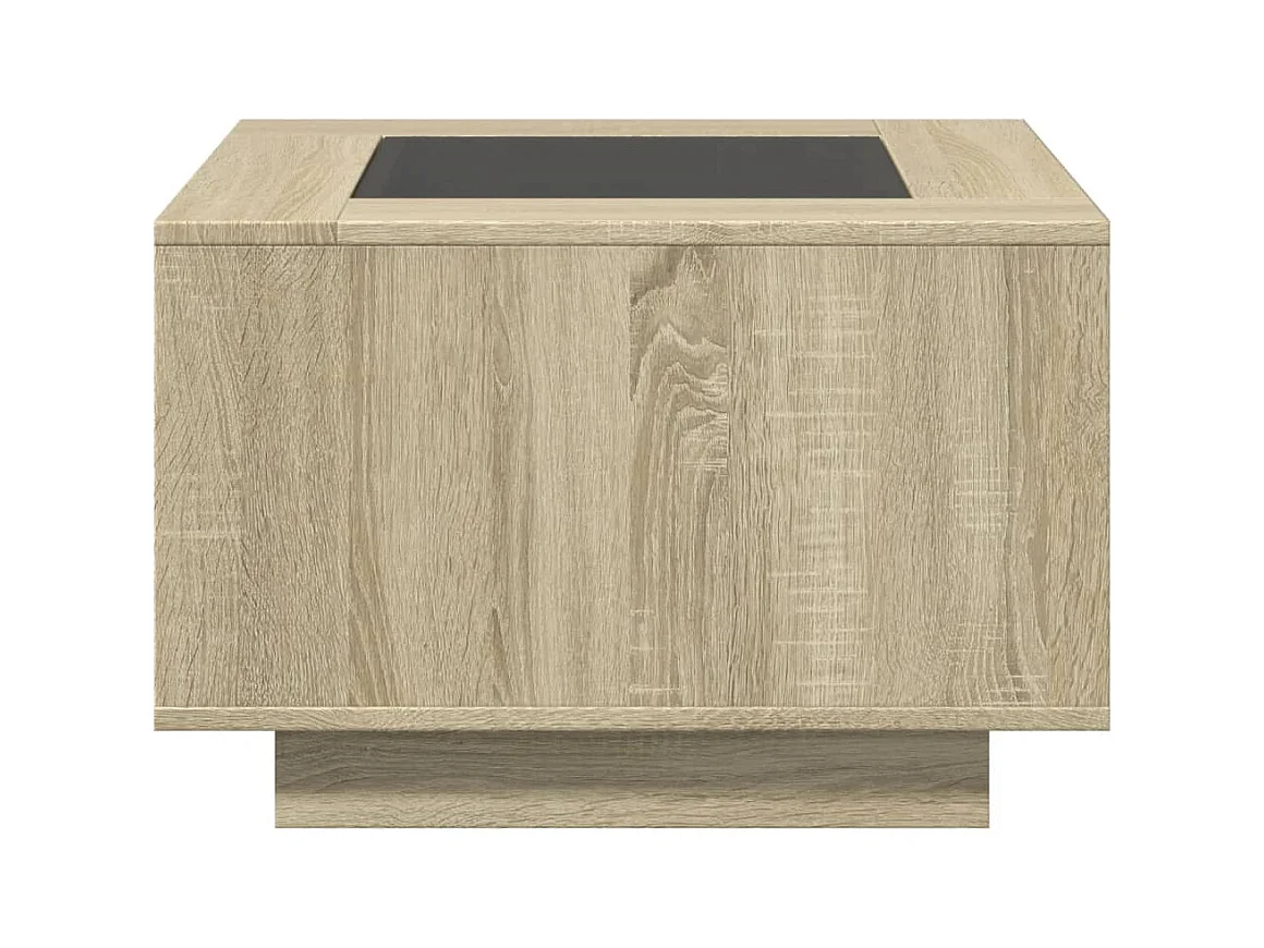 Table basse avec LED chêne sonoma 60x60x40 cm bois d'ingénierie