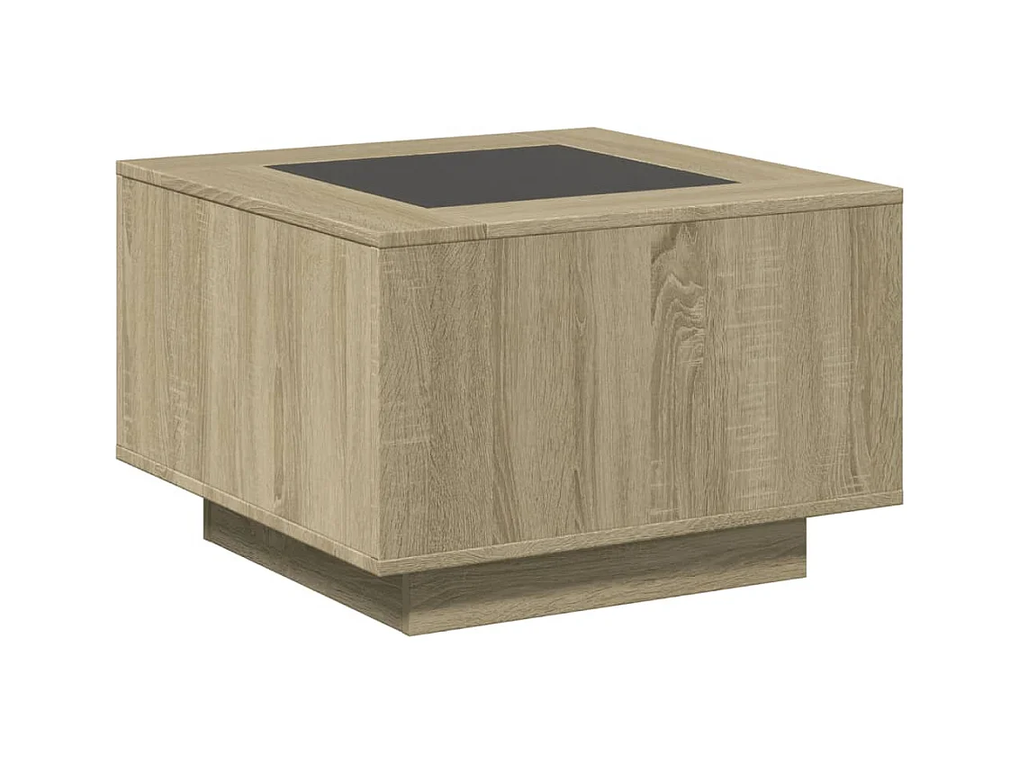 Table basse avec LED chêne sonoma 60x60x40 cm bois d'ingénierie