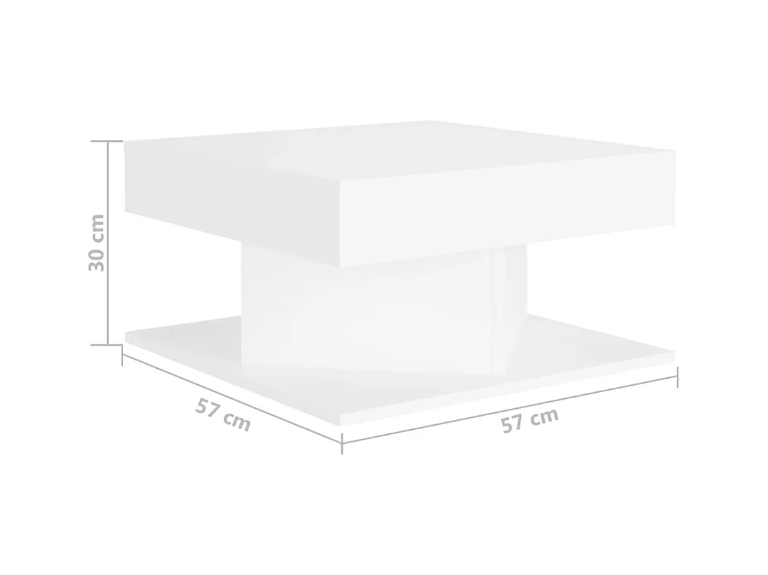 Tavolino da caffè Bianco 57x57x30 cm Legno ingegnerizzato