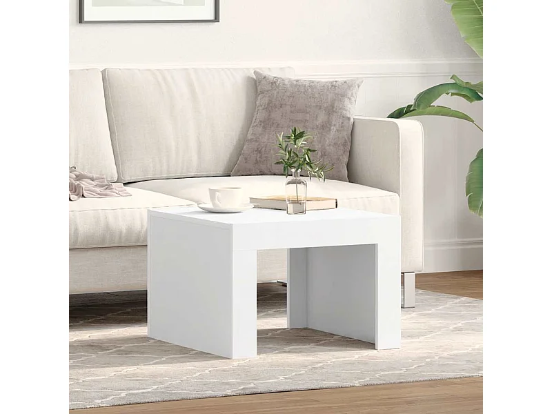 Witte salontafel 50x50x35 cm bewerkt hout