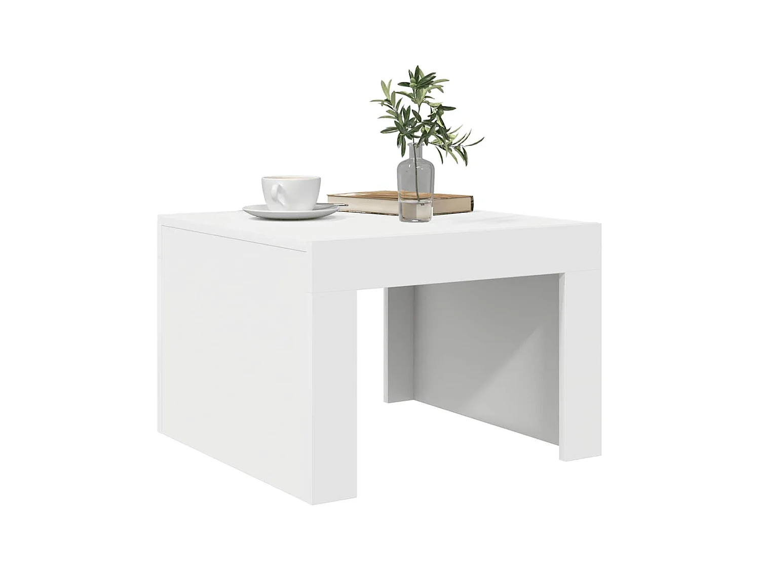 Table basse blanc 50x50x35 cm bois d'ingénierie