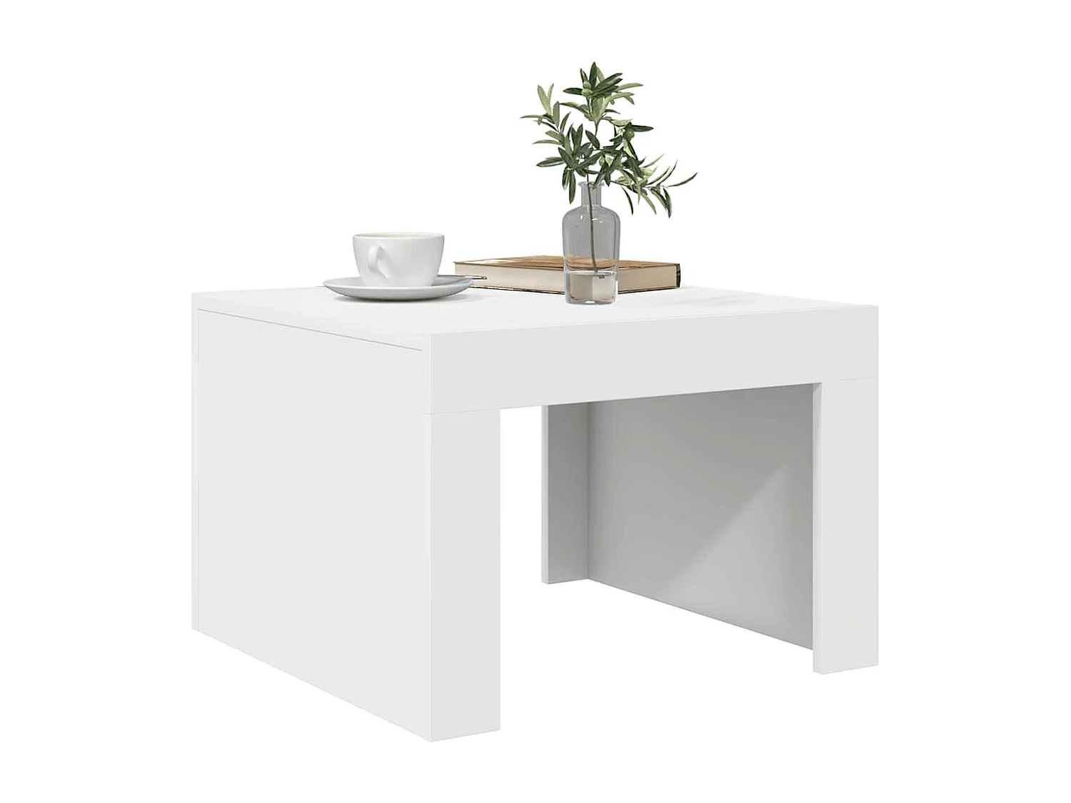 Table basse blanc 50x50x35 cm bois d'ingénierie