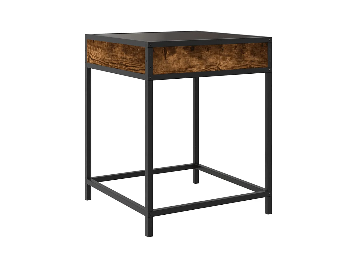 Table basse avec LED Infinity chêne fumé 40x40x51 cm