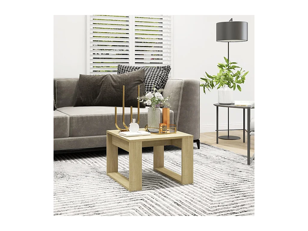 Sonoma Eiken Bijzettafel 50x50x35 cm Bewerkt Hout