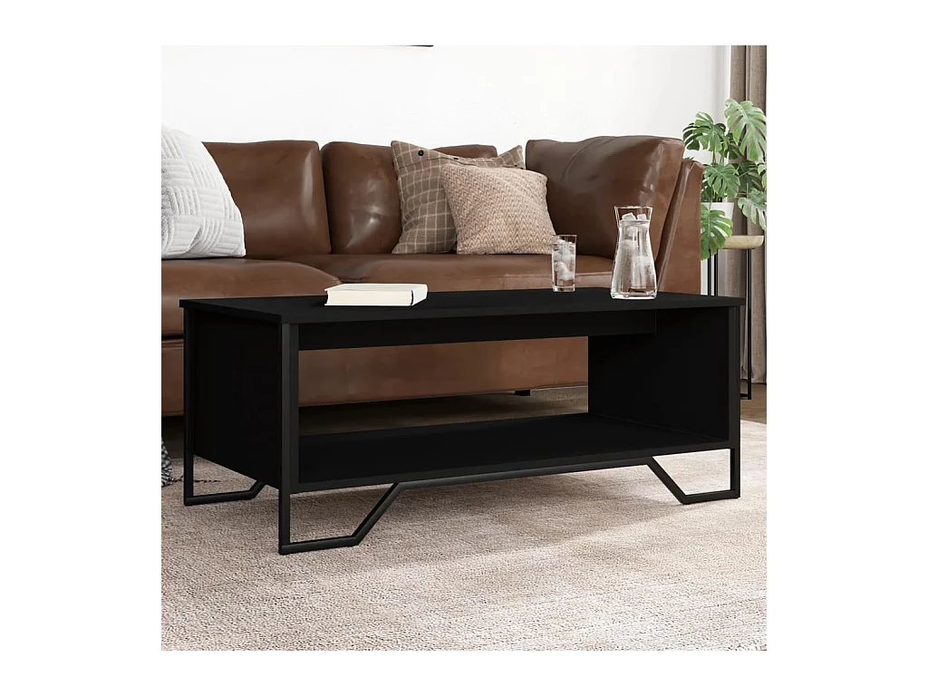 Table basse noir 100x51x40 cm bois d'ingénierie