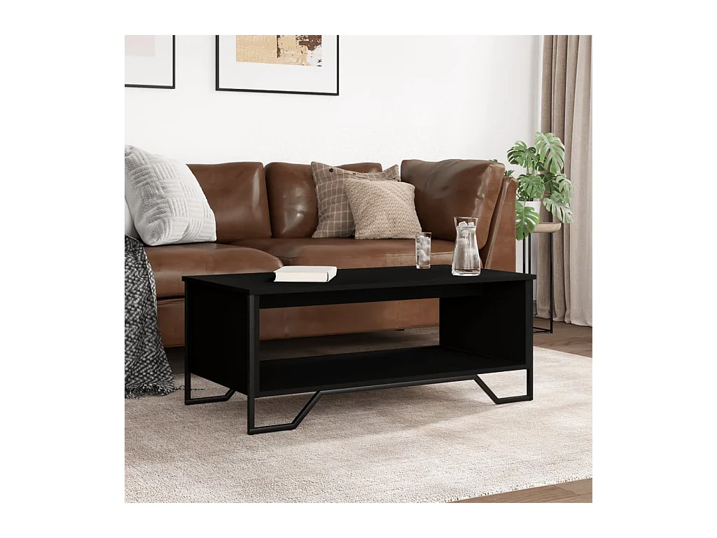 Table basse noir 100x51x40 cm bois d'ingénierie