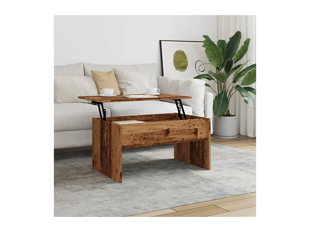 Salontafel oud hout 80x50,5x41,5 cm bewerkt hout