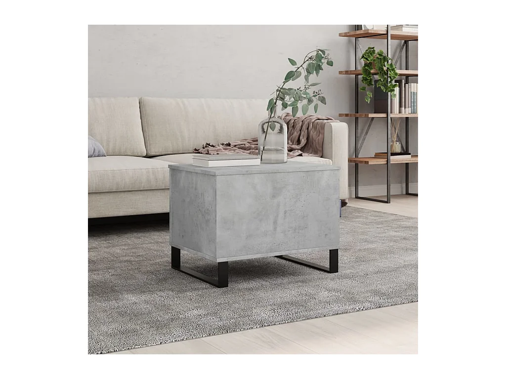 Betongrijze salontafel 60x44,5x45 cm bewerkt hout