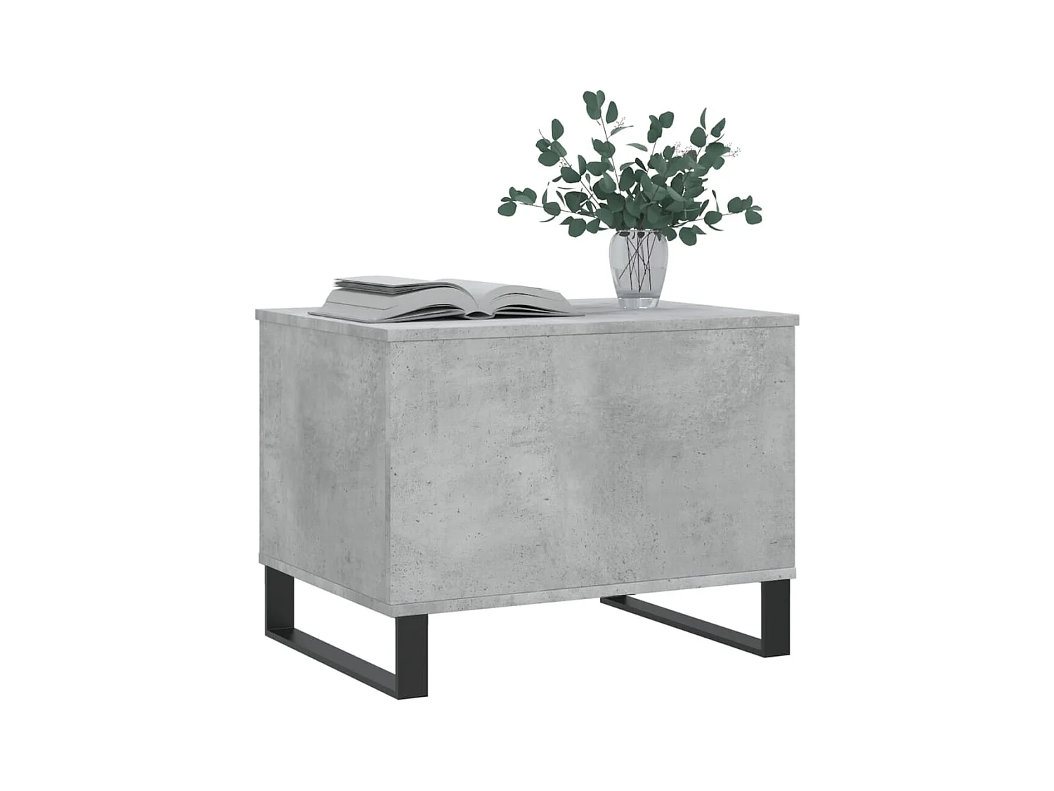 Betongrijze salontafel 60x44,5x45 cm bewerkt hout