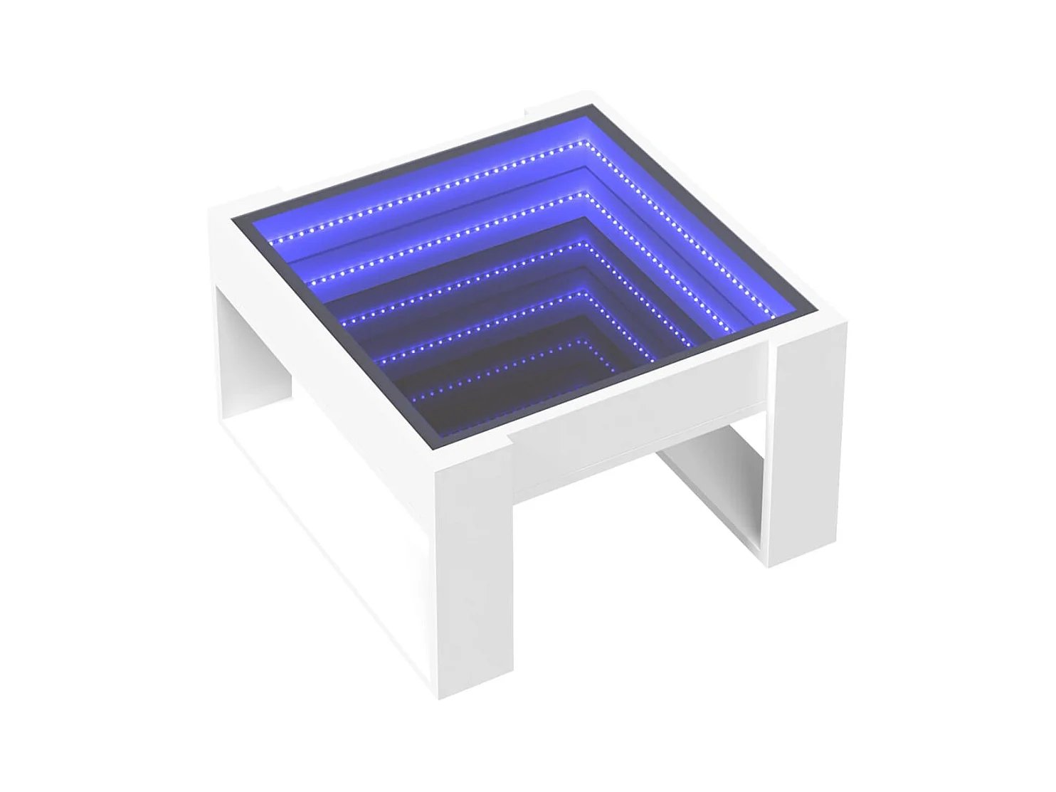 Table basse avec LED infini blanc 50x53x30 cm