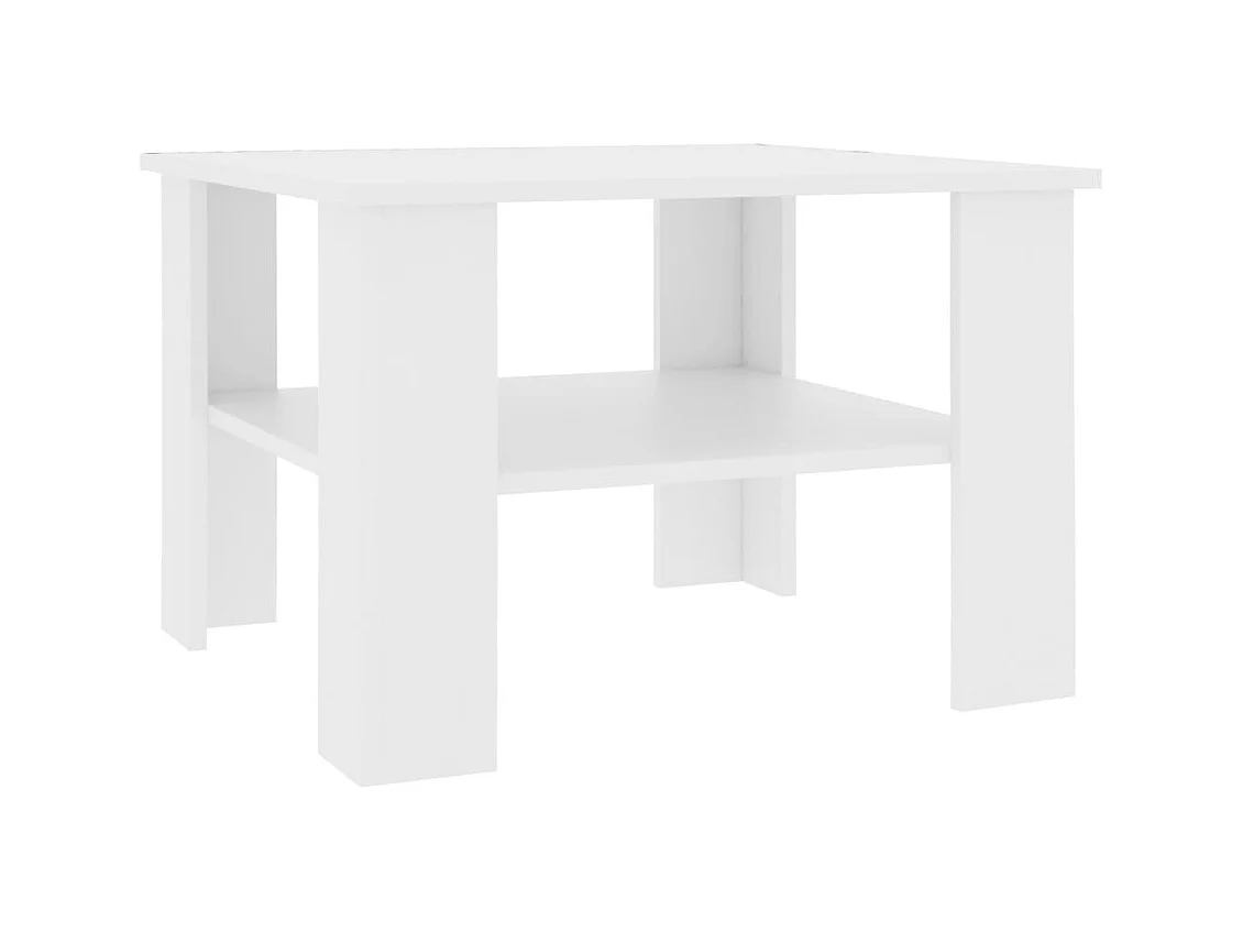 Table basse Blanc 60x60x42 cm Bois d’ingénierie