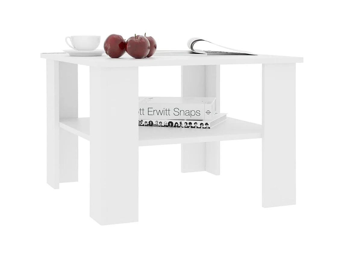 Table basse Blanc 60x60x42 cm Bois d’ingénierie