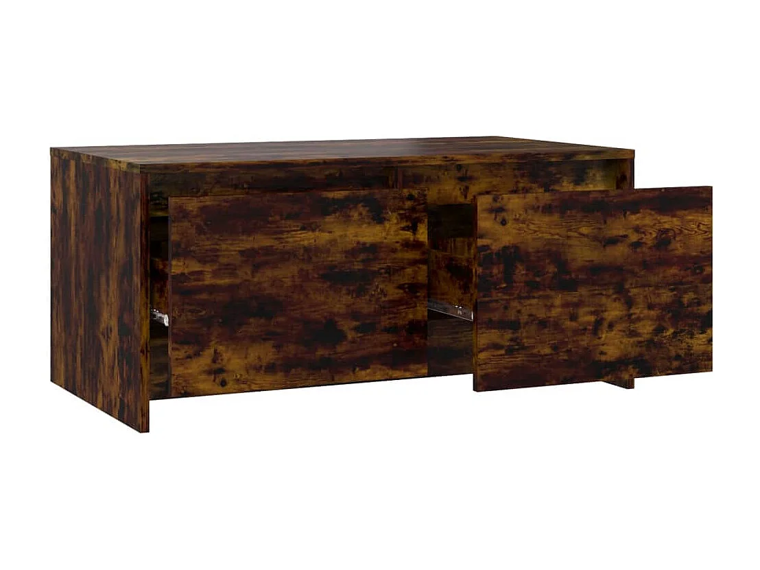 Gerookte eiken salontafel 90x50x41,5 cm bewerkt hout