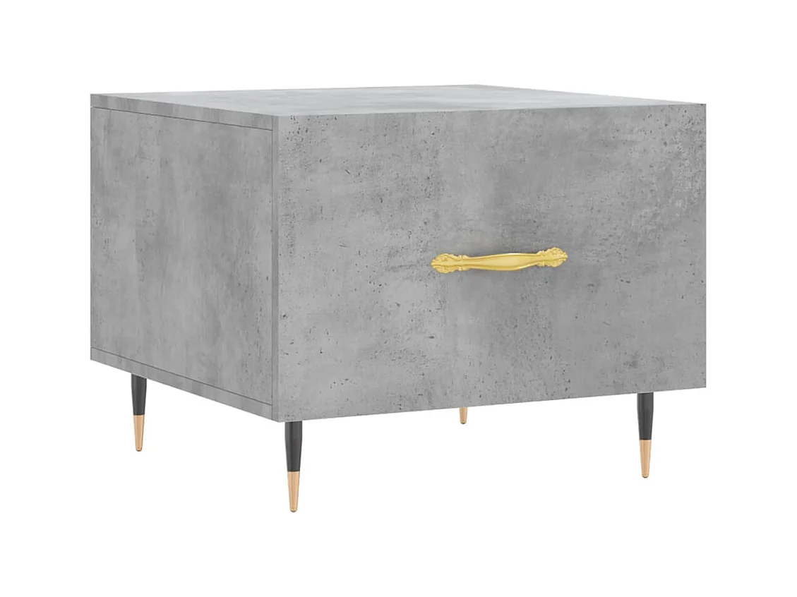Tavolino da caffè grigio cemento 50x50x40 cm in legno ingegnerizzato