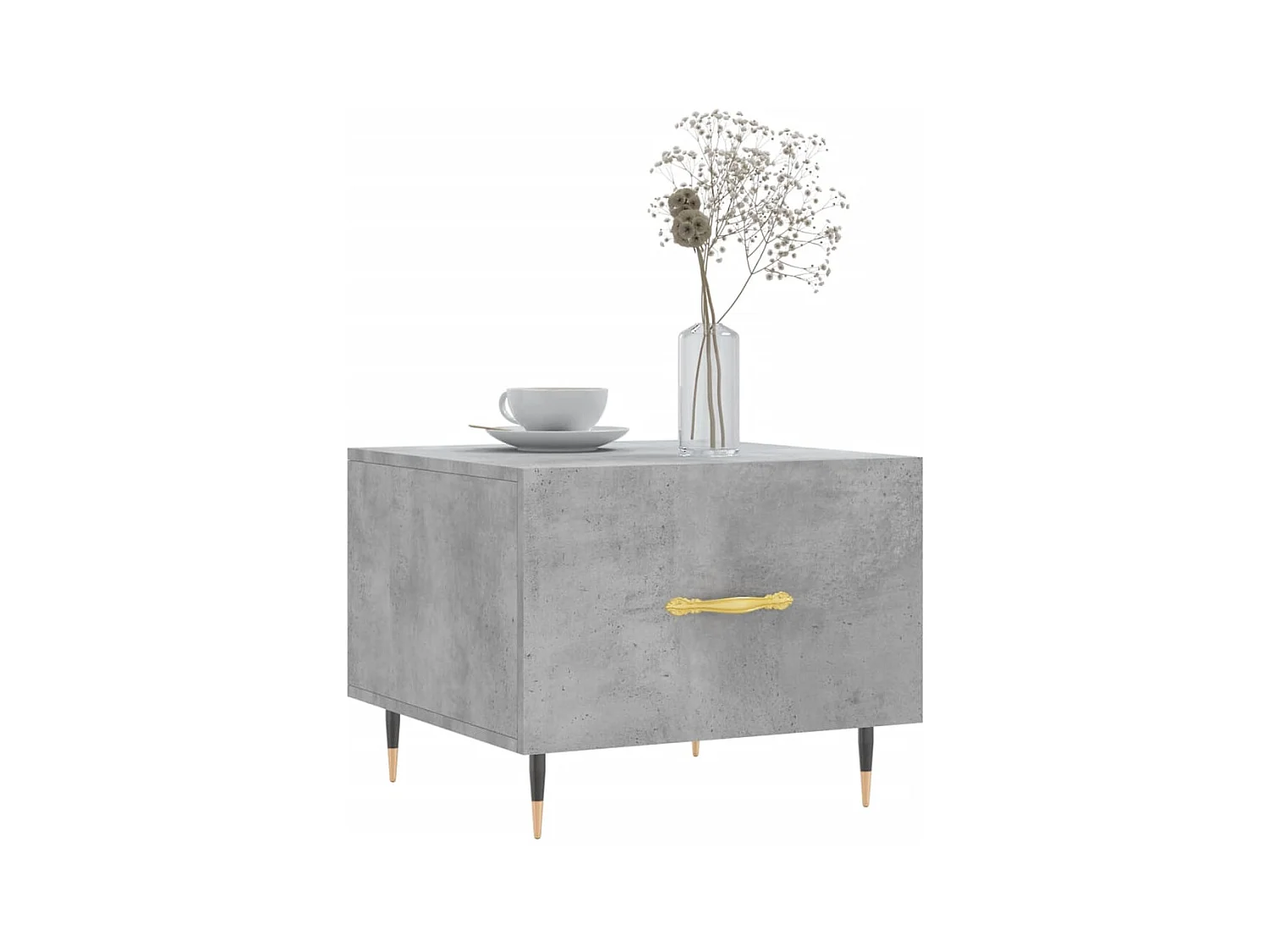 Tavolino da caffè grigio cemento 50x50x40 cm in legno ingegnerizzato