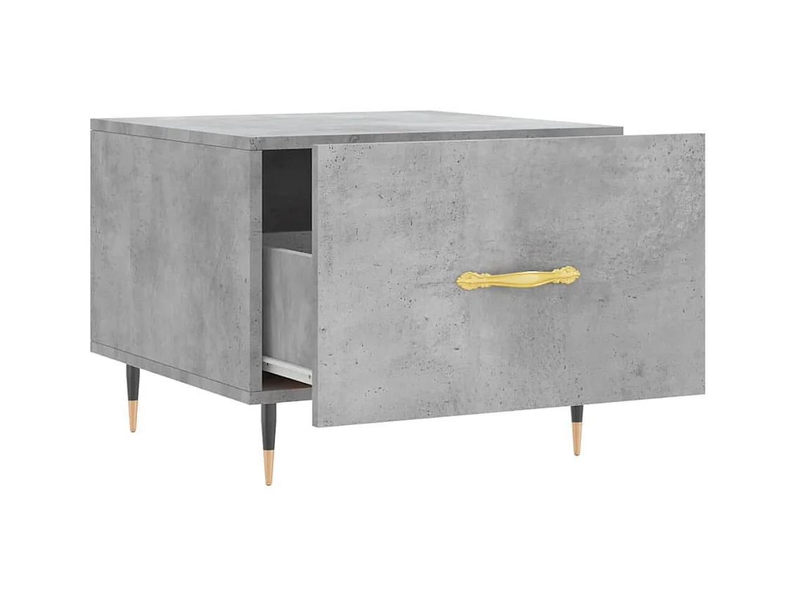 Tavolino da caffè grigio cemento 50x50x40 cm in legno ingegnerizzato