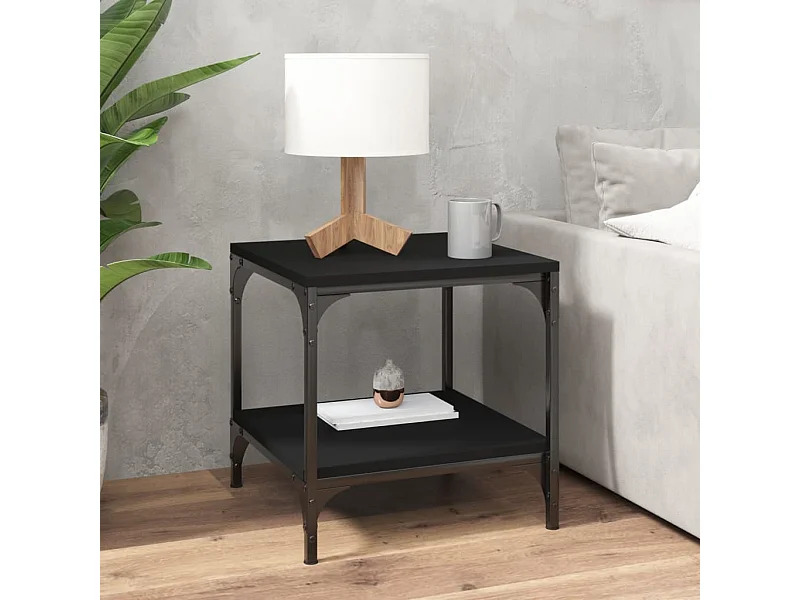 Tavolino nero 40x40x40 cm in legno ingegnerizzato