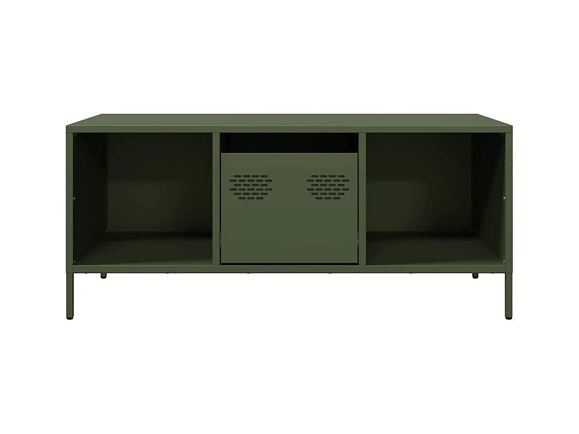 Olijfgroene salontafel 101,5x50x43,5 cm koudgewalst staal