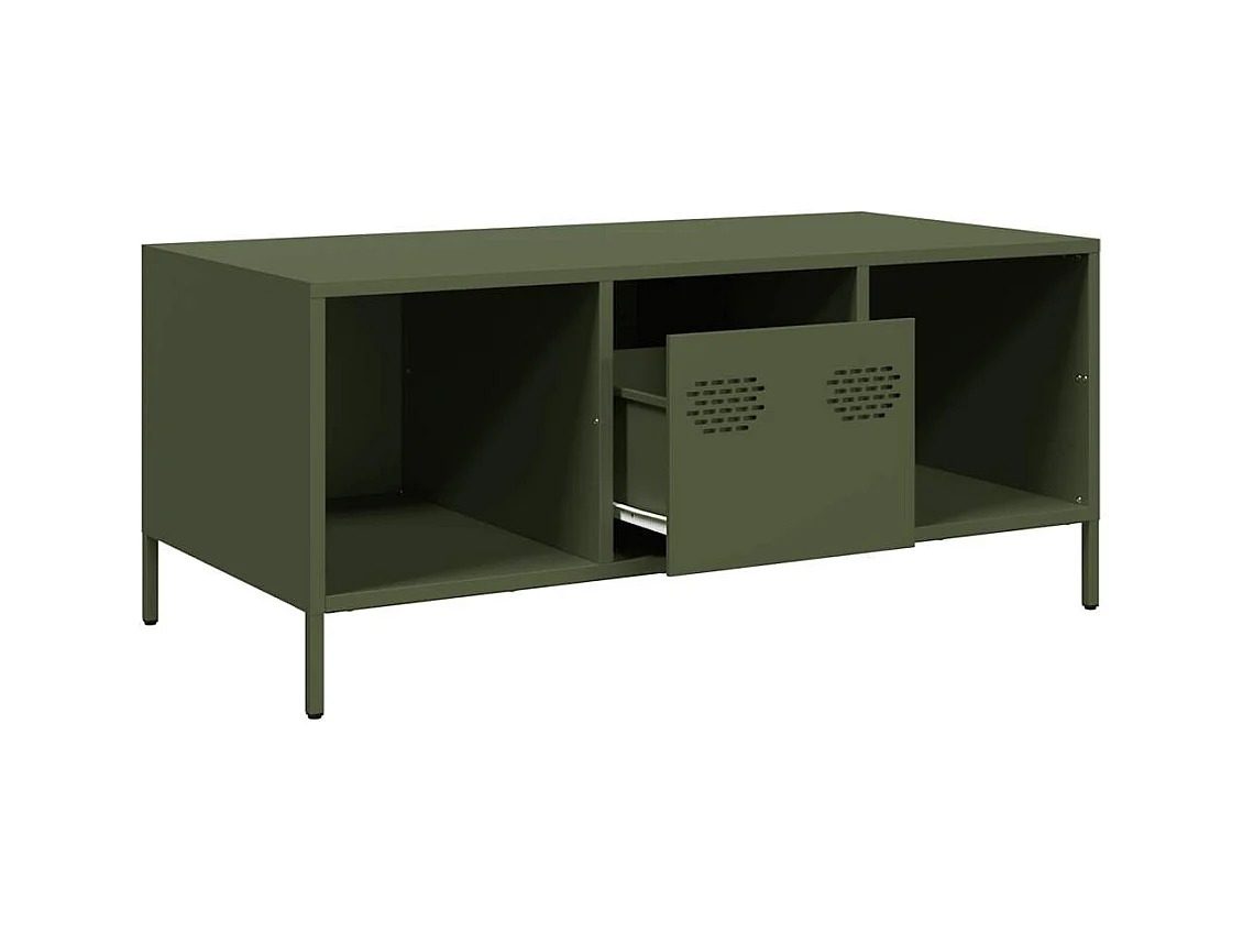 Olijfgroene salontafel 101,5x50x43,5 cm koudgewalst staal