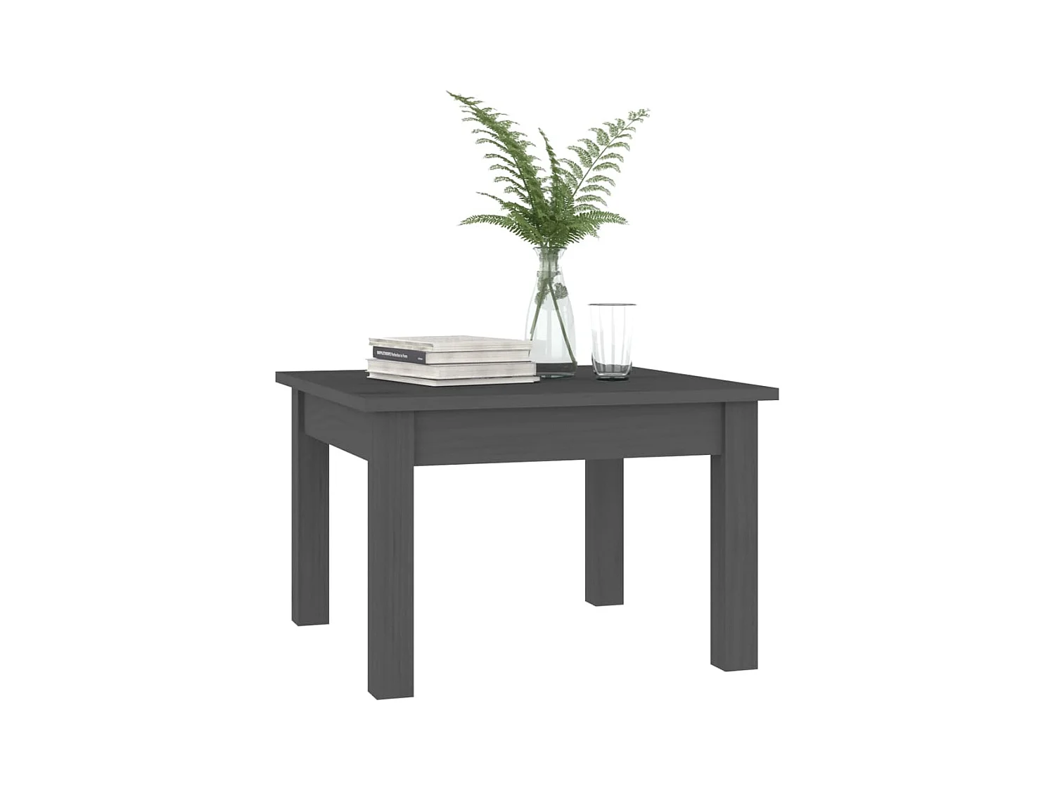 Salontafel Grijs 45x45x30 cm Massief grenenhout