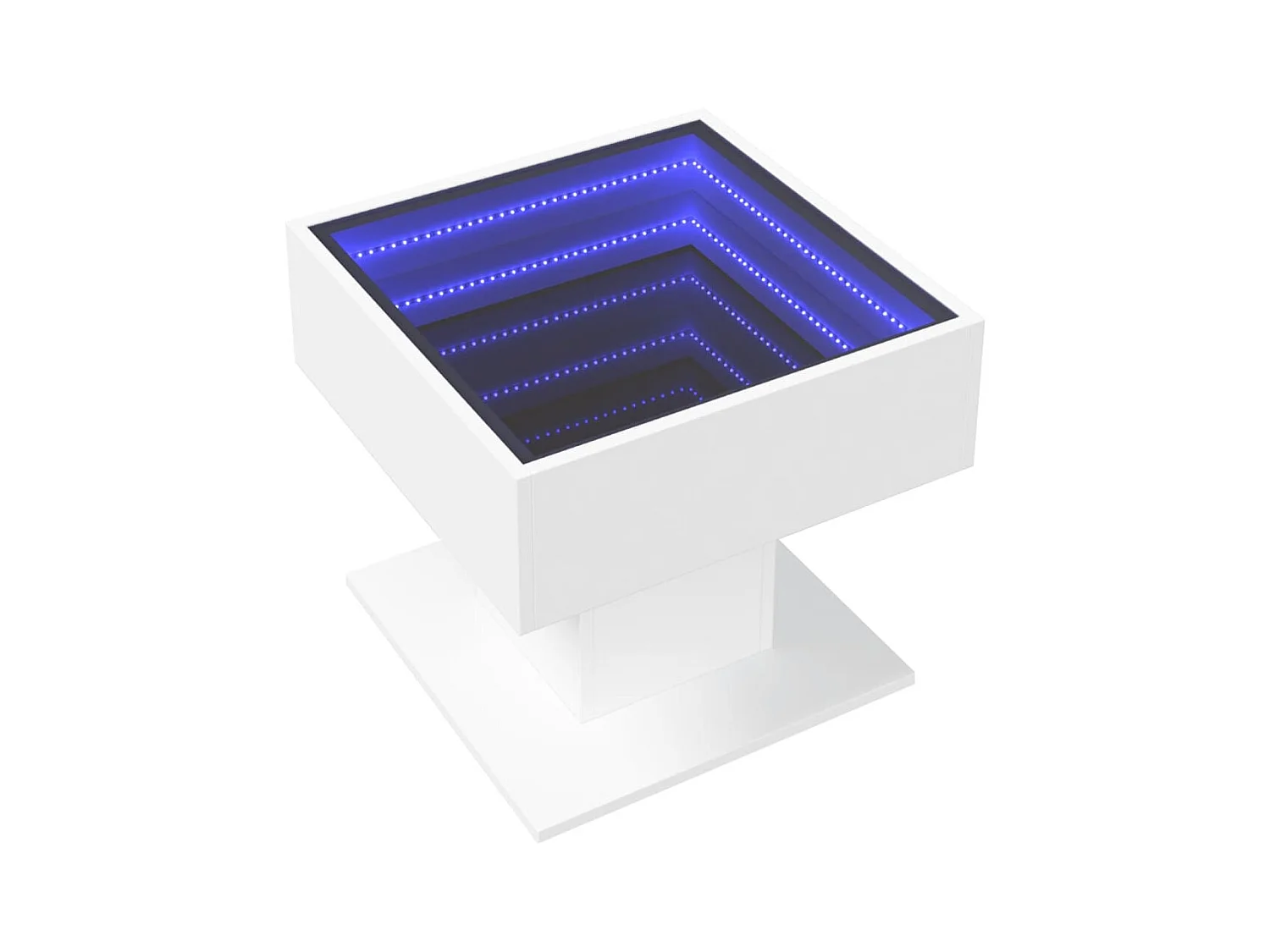 Table basse avec LED blanc 50x50x45 cm bois d'ingénierie