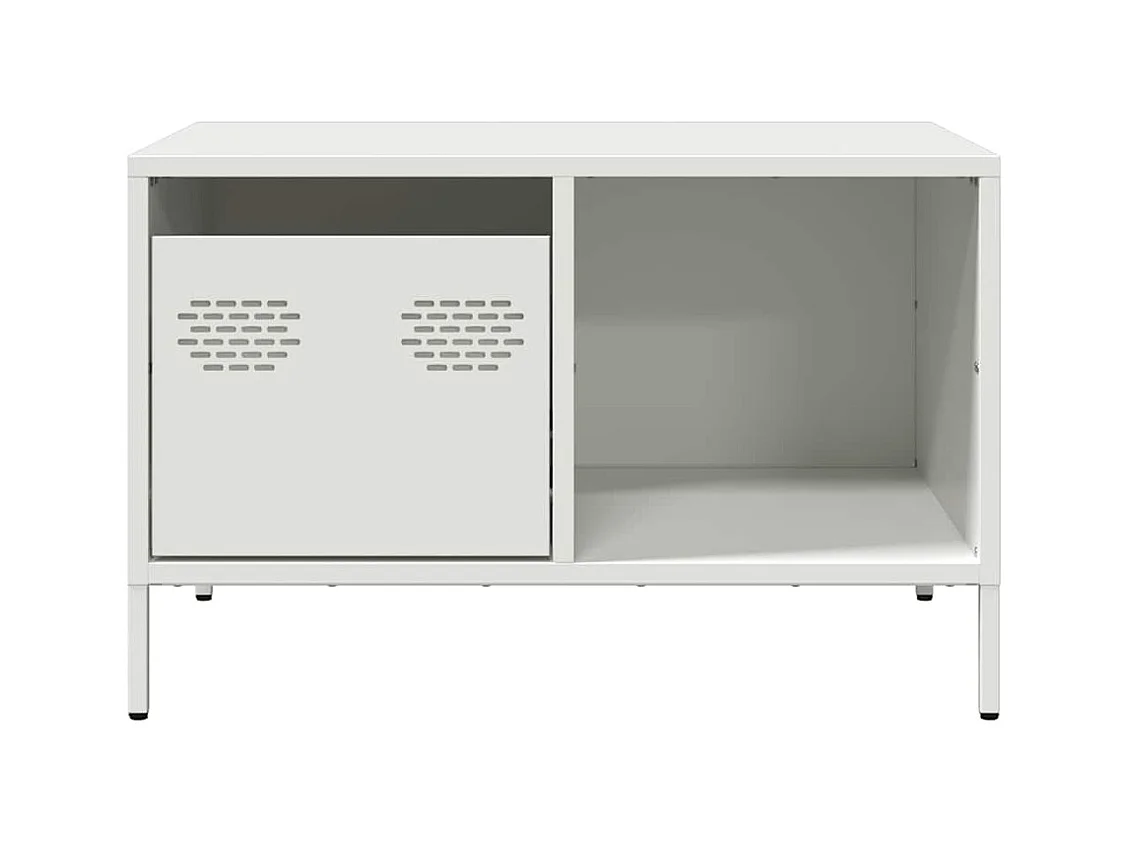 Table basse blanc 68,5x50x43,5 cm acier laminé à froid