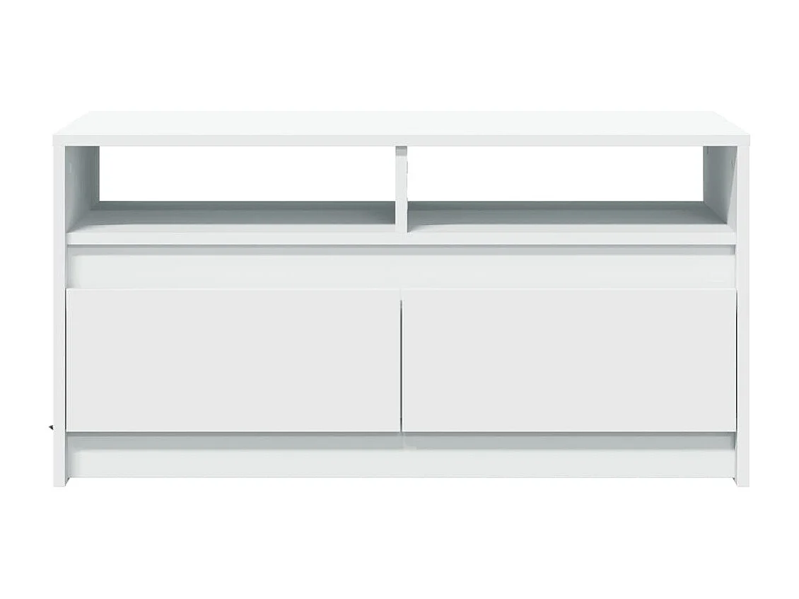 Mesa de centro con luces LED de madera de ingeniería blanca