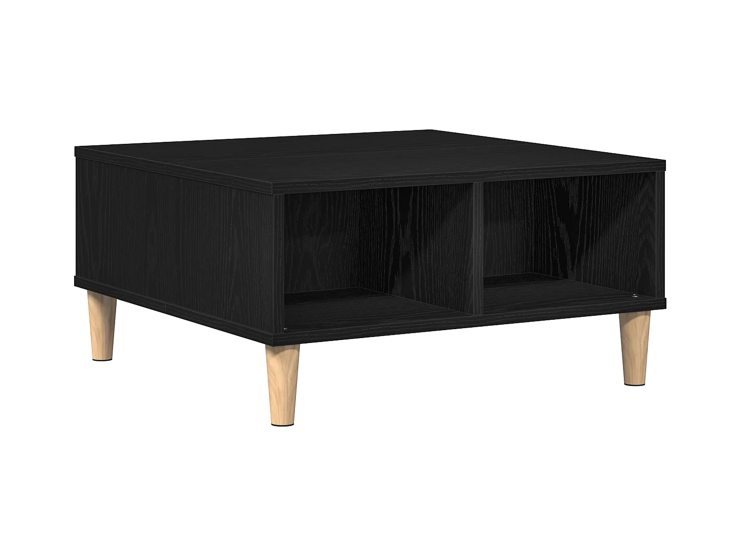 Table basse chêne noir 60x60x30 cm bois aggloméré