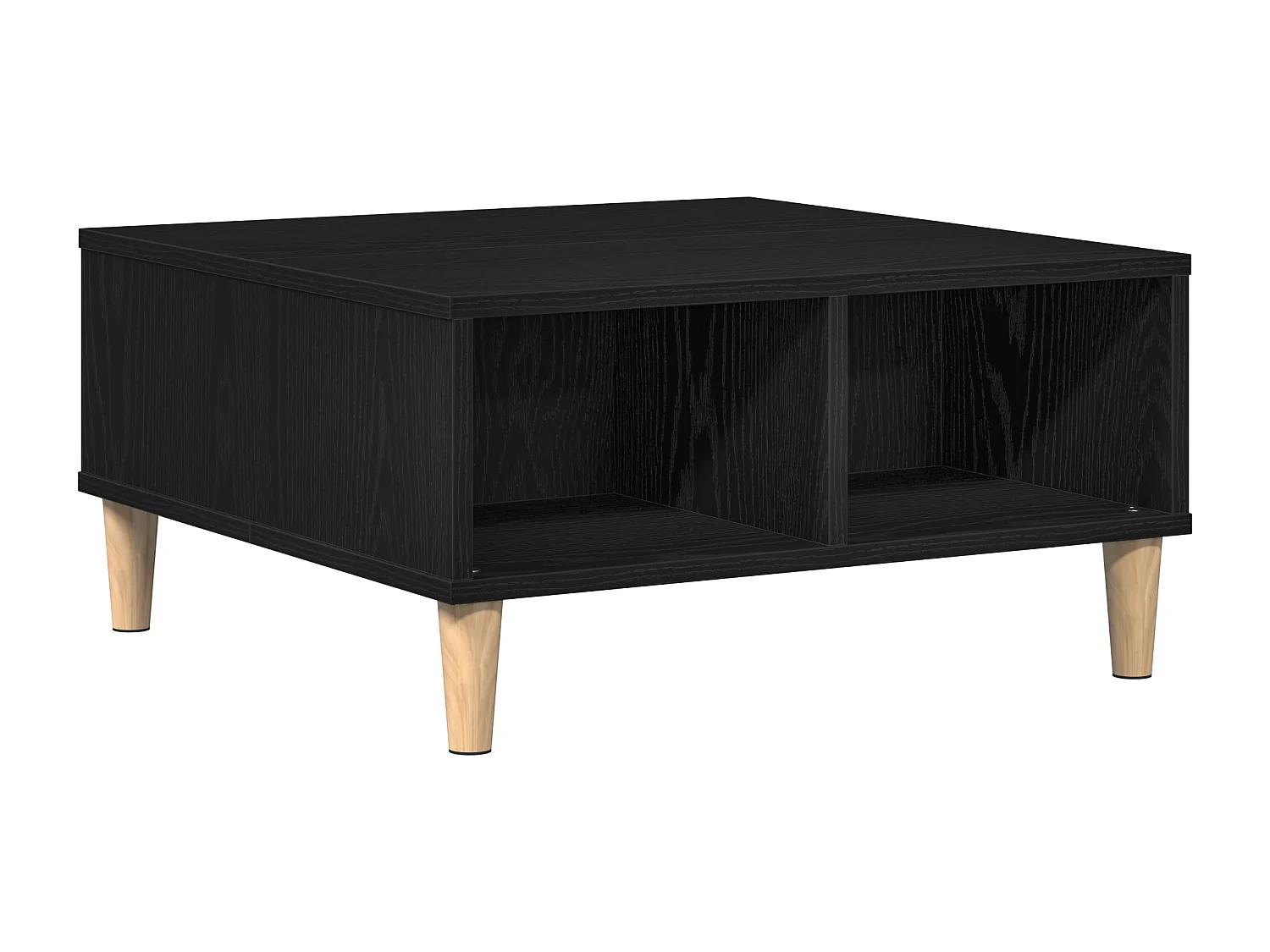Table basse chêne noir 60x60x30 cm bois aggloméré