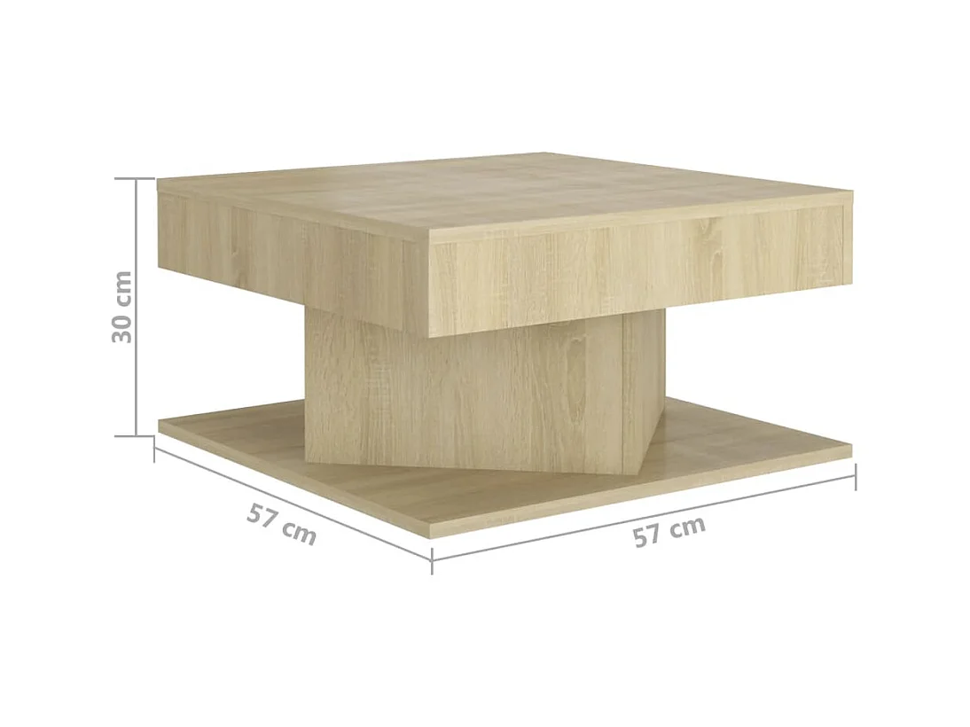 Couchtisch aus Sonoma-Eiche, 57 x 57 x 30 cm, Holzwerkstoff